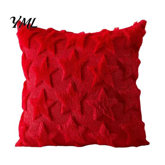Decorative Throw Pillow Covers Plush Cover, Heart Embroidery Cushion Case with 3D Bowknot Jacquard, Holiday Party Atmosphere Decor Soft Fluffy