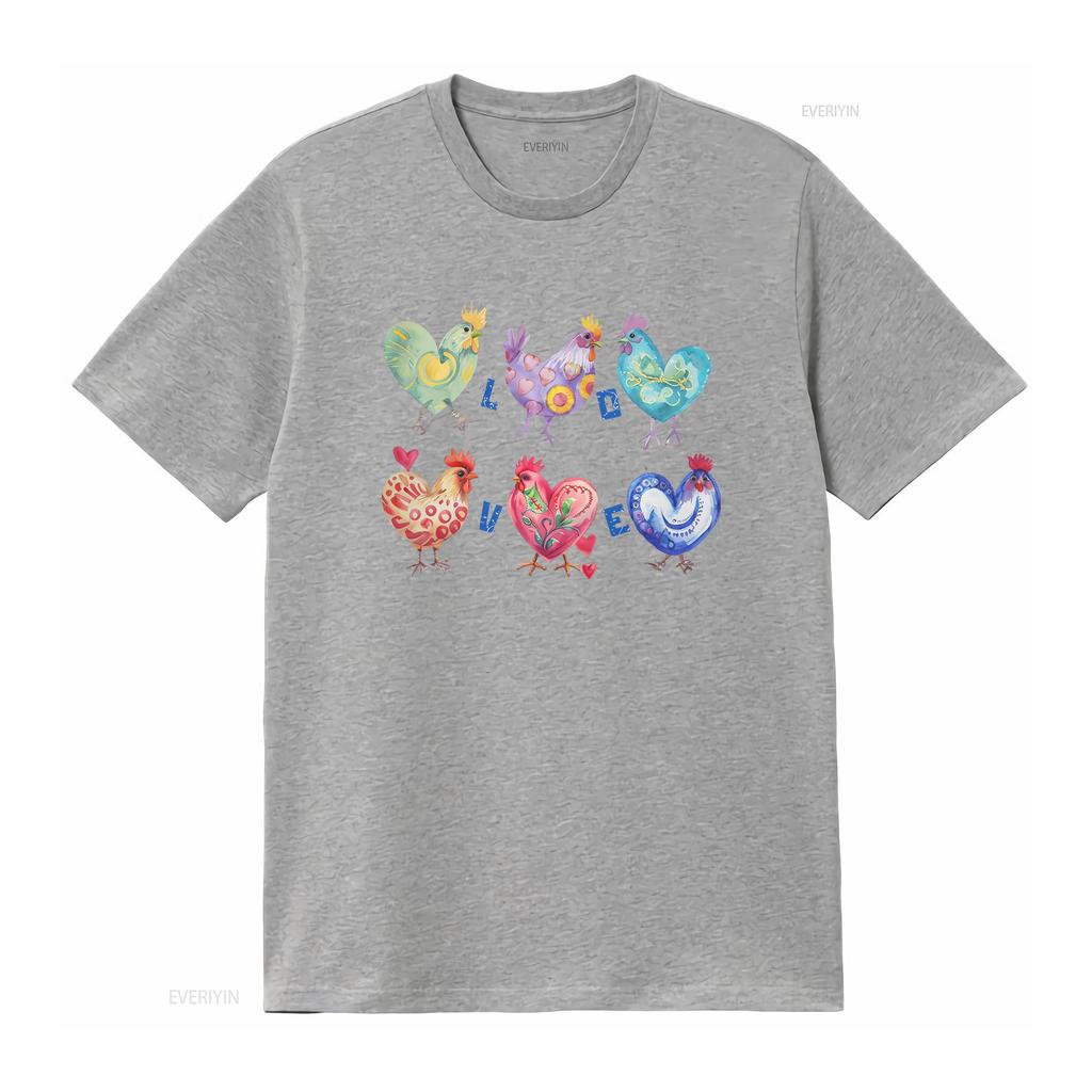 Chicken Lover T Shirt Valentine s Day Farm Life Apparel for Organic Egg Enthusiast Coop Retro vintage Washed fashion homme