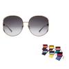 Gucci Женские круглые солнцезащитные очки с золотой оправой Double G