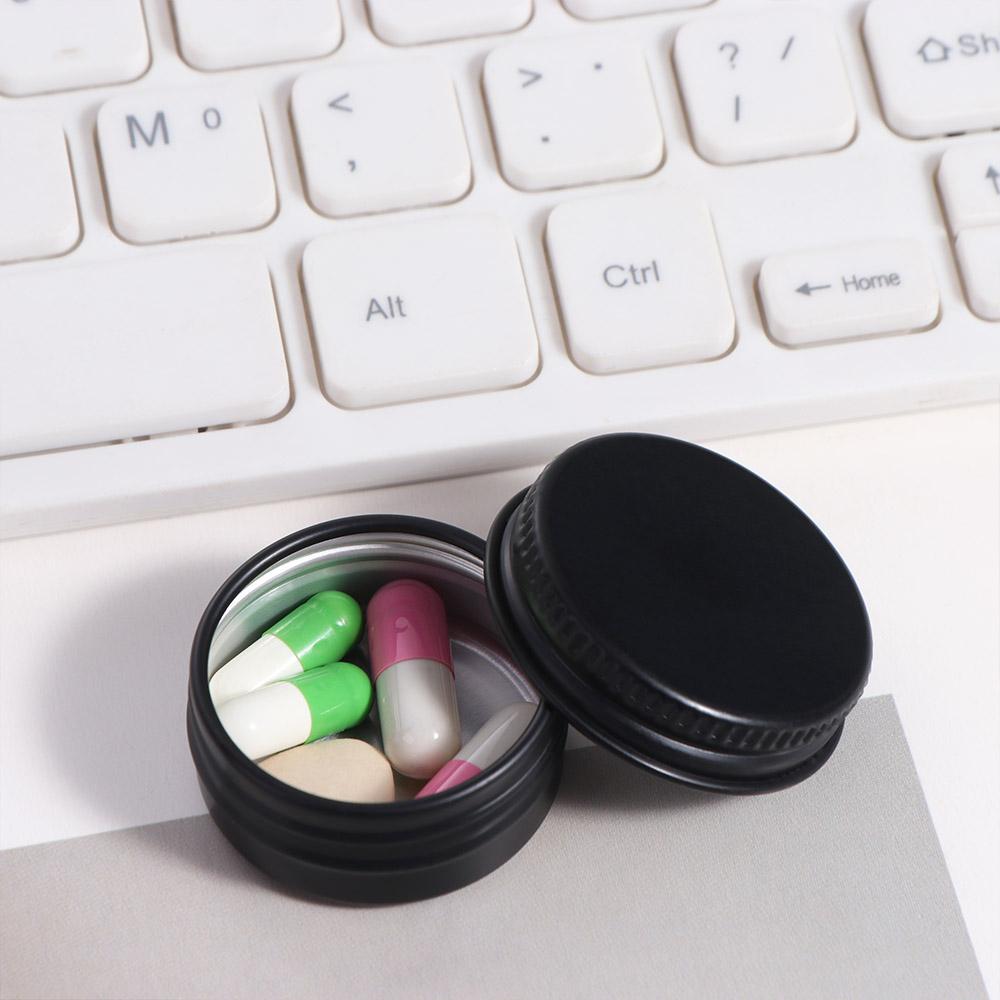 Portable Dust-proof Black Pill Box Light-proof With Lid Mini Medicine Box Not Rust Safety Pill Packing Box Medicine Storage