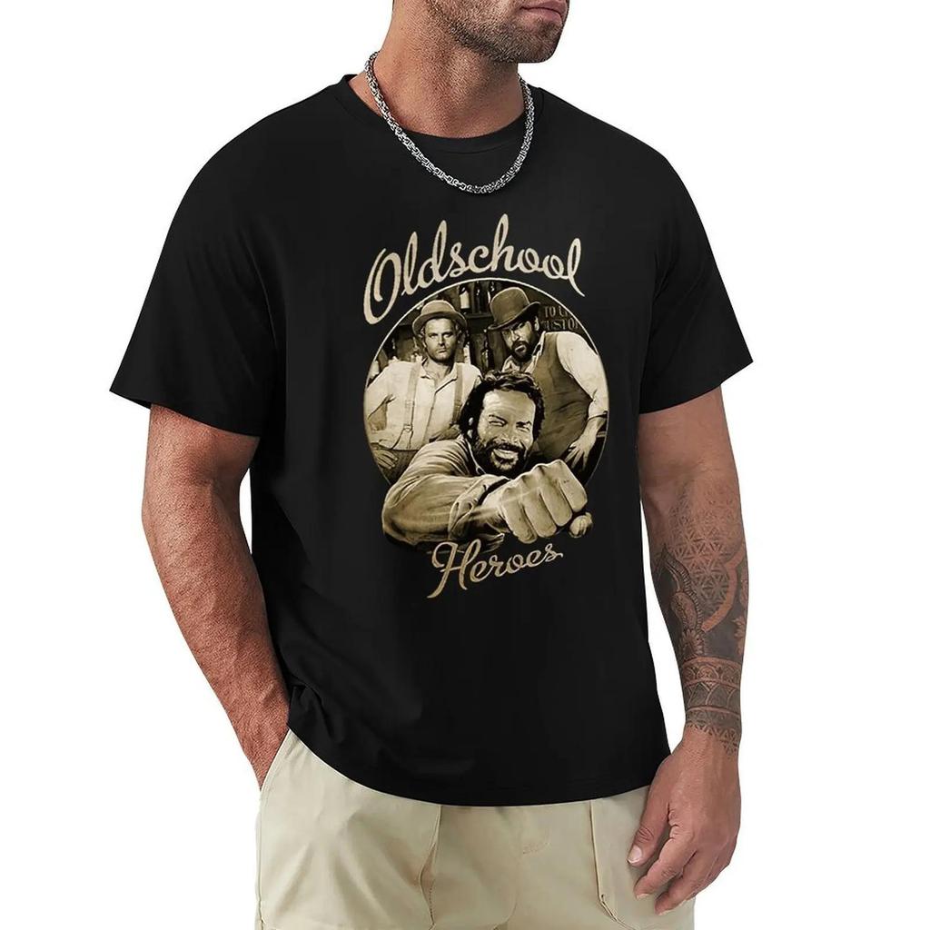 Футболки Bud Spencer Old School Футболки с мультяшной графикой Крутая одежда с коротким рукавом Уличная одежда Футболки Футболки Топы