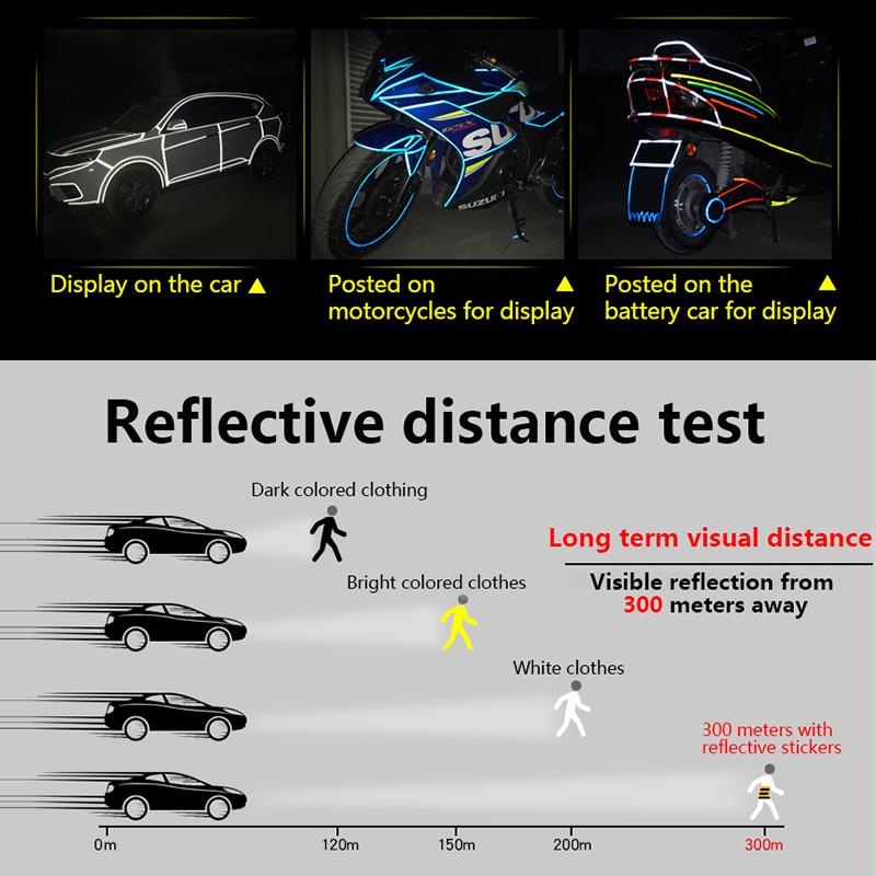 1 см x 8 м наклейки для велосипеда светоотражающая лента флуоресцентные полосы для горного велосипеда велосипедные ленты для велосипедного шлема мотоцикла скутера
