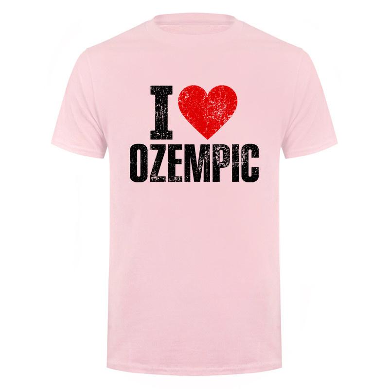 Модная футболка I Love Ozempic Смешное сердце Медицинская цитата о похудении Графическая Унисекс Унисекс Футболки Da181