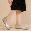 Mary Jane Shoes Silver French One-word Strap Single Shoes Women's Shoes 2025 Summer New Korean Version of Beautiful Light Mouth Ballet Shoes