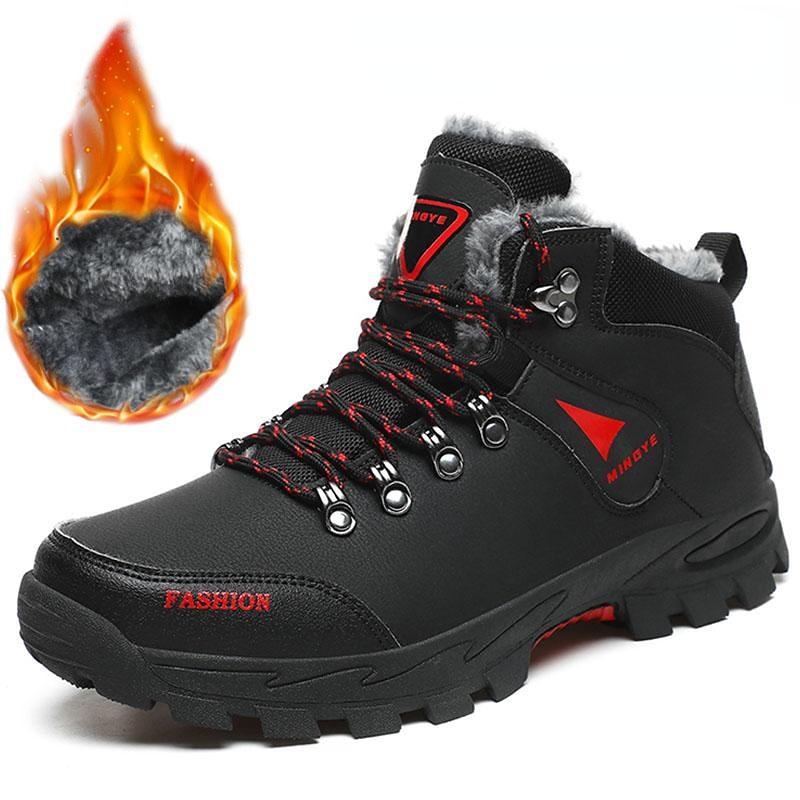 Men's Winter PU Shoes Warm High-top Men Winter Shoes Big Size39-47