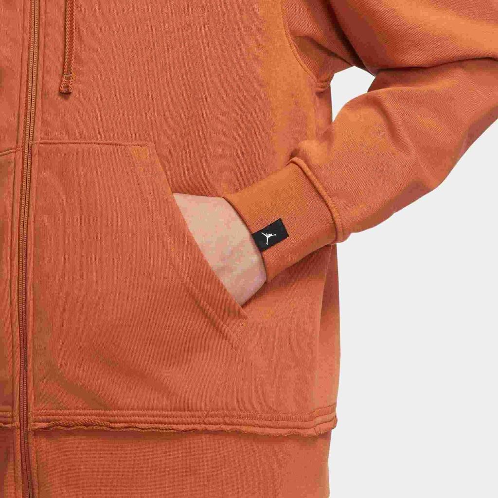 Men's Air Jordan Zion Alphabet Printing Retro Hooded Zipper Jacket Brown DJ5870-246