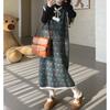 Lace Lace-up Vest Dress Set Autumn and Winter New Age-reducing Flower Design Large Size Knitted Two-piece Set