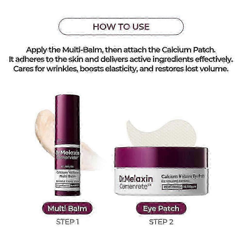 Calcium Volume Multi Balm with Eyes Patch Anti Aging Skin Care Kit Deep Hydration for All Skin Types Daily Use New Arrival S03