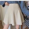 Женская вельветовая юбка А-силуэта с оборками 2023 года: Осень/Зима Высокая талия, облегающий крой, короткая длина