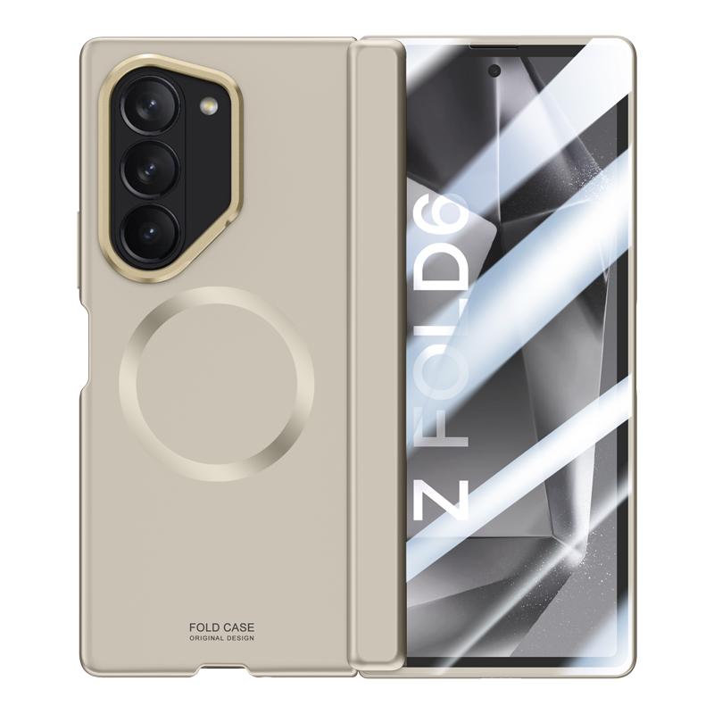 Жесткий чехол для телефона с защитой от шарниров из ПК для Samsung Galaxy Z Fold 6 с кронштейном для защиты экрана