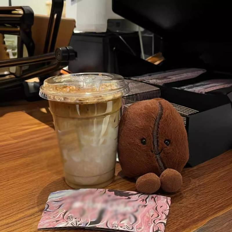 Тема Плюшевая игрушка Jellycat Кофейное зерно Коричневый Детская Мягкая Улыбающееся выражение Лица Подарок