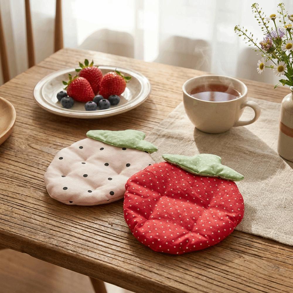 Polka Dot Heat-Insulating Coaster Kawaii Anti-Scalding Mat Cute Drink Cup Mat Photography Props