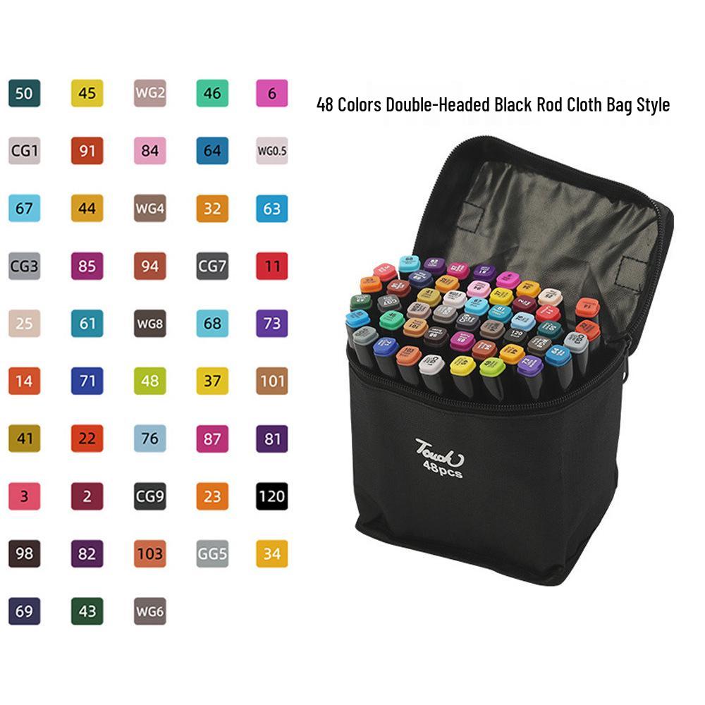 Набор двусторонних спиртовых маркеров TOUCH 80 цветов для детского творчества и рисования манги