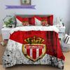 AS Monaco Football Club  Pattern Bedding Quilt Set  Home Decoration  Gift (1 * duvet cover + 2 * pillowcase  without core)