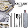 Многоразовый дорожный набор столовых приборов, набор походной посуды, ложка из нержавеющей стали, вилка, палочки для еды, соломинка, портативный чехол
