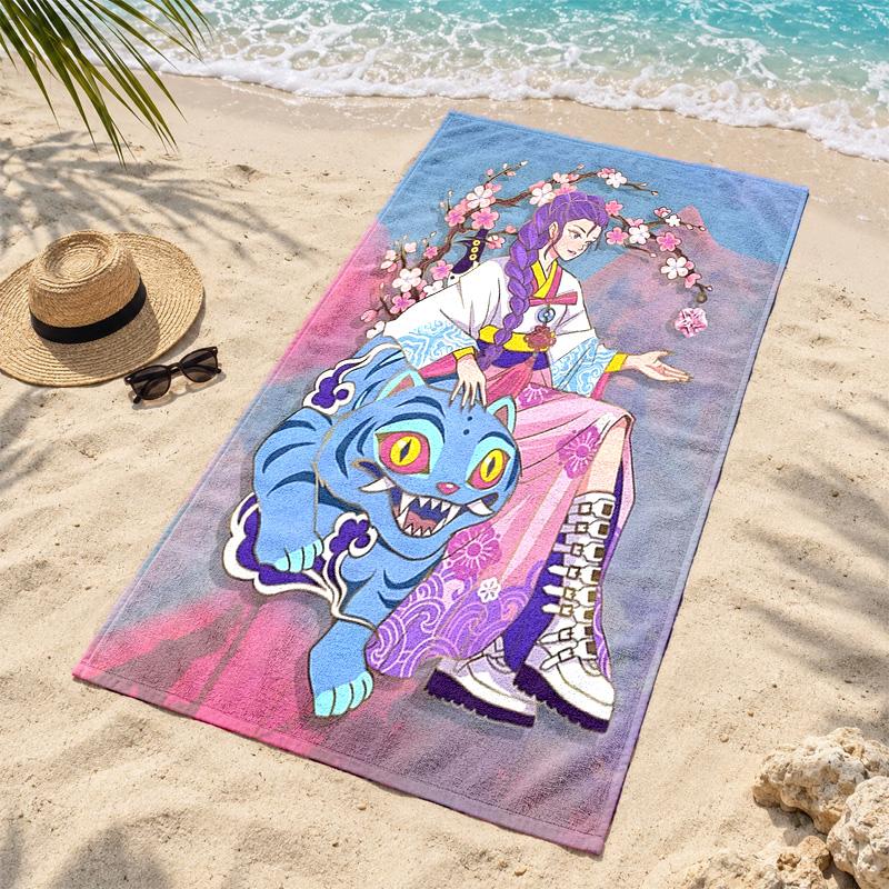 Kpop demon hunters Microfiber Beach Towel Quick Dry Sand Free Lightweight Beach Towels for Travel Swimming Camping