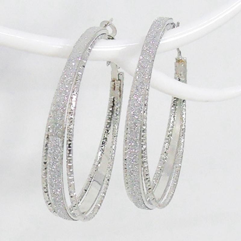 Classic Round Big Hoop Earring 1 Pair Round Loop Circle Gold and Silver Color Hoop Earring Large Size Punk Earrings for Women