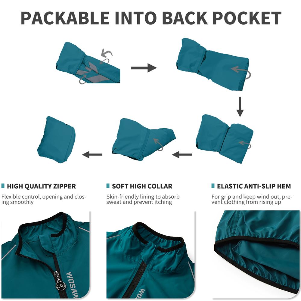 Wosawe Ветрозащитная велосипедная куртка Светоотражающая ветровка для горного велосипеда Hi Viz, ветровка из джерси для велоспорта