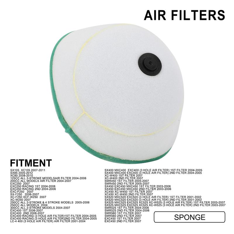 Dual Foam sponge Air Filter Cleaner Motorcycle For KTM SX XC EXC SXS XCW SXF XCF LC4 SMR 85 105 125 200 250 300 400 450 520 525