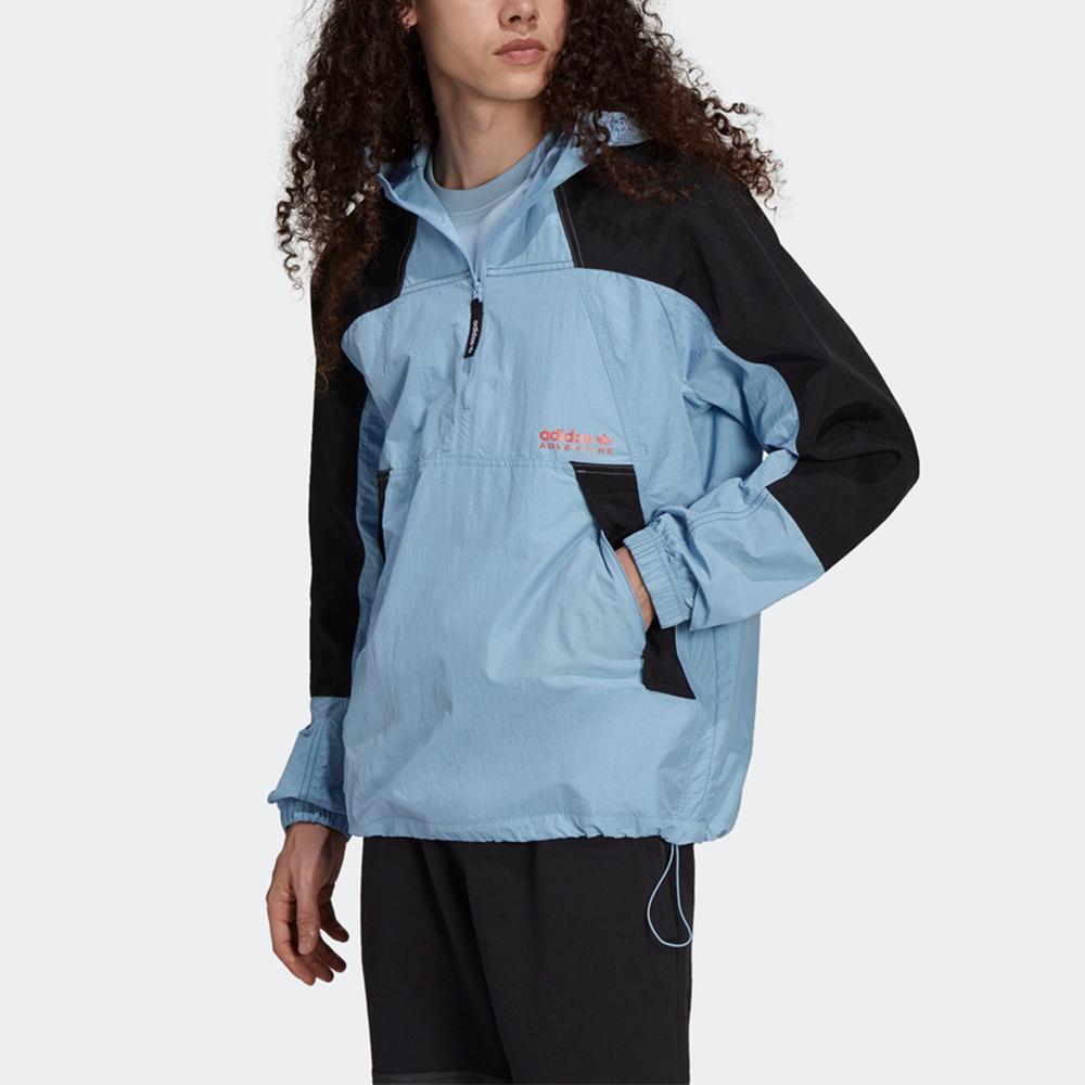 adidas Originals Trefoil Color-Block Свободная куртка с капюшоном Мужская верхняя одежда Небесно-голубой H09103