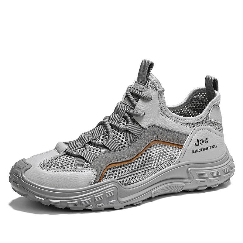 Модная летняя мужская повседневная обувь Модная сетчатая дышащая походная обувь Модная нескользящая спортивная обувь для мужчин