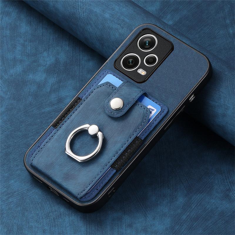 For Redmi Note 12 4G Leather Wallet Id Card Slot Ring Holder Case For Redmi Note 12 Turbo 12R 12 Pro Plus Stand Shockproof Cover