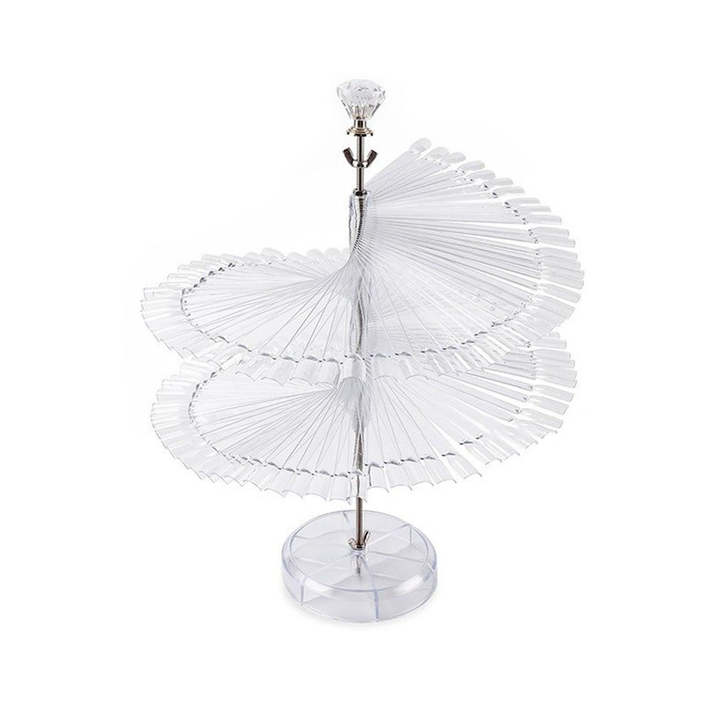 120 Sticks Nail Art Color Chart Display Stand Spiral Removable Portable Fan Shaped Nail Sample Shelf
