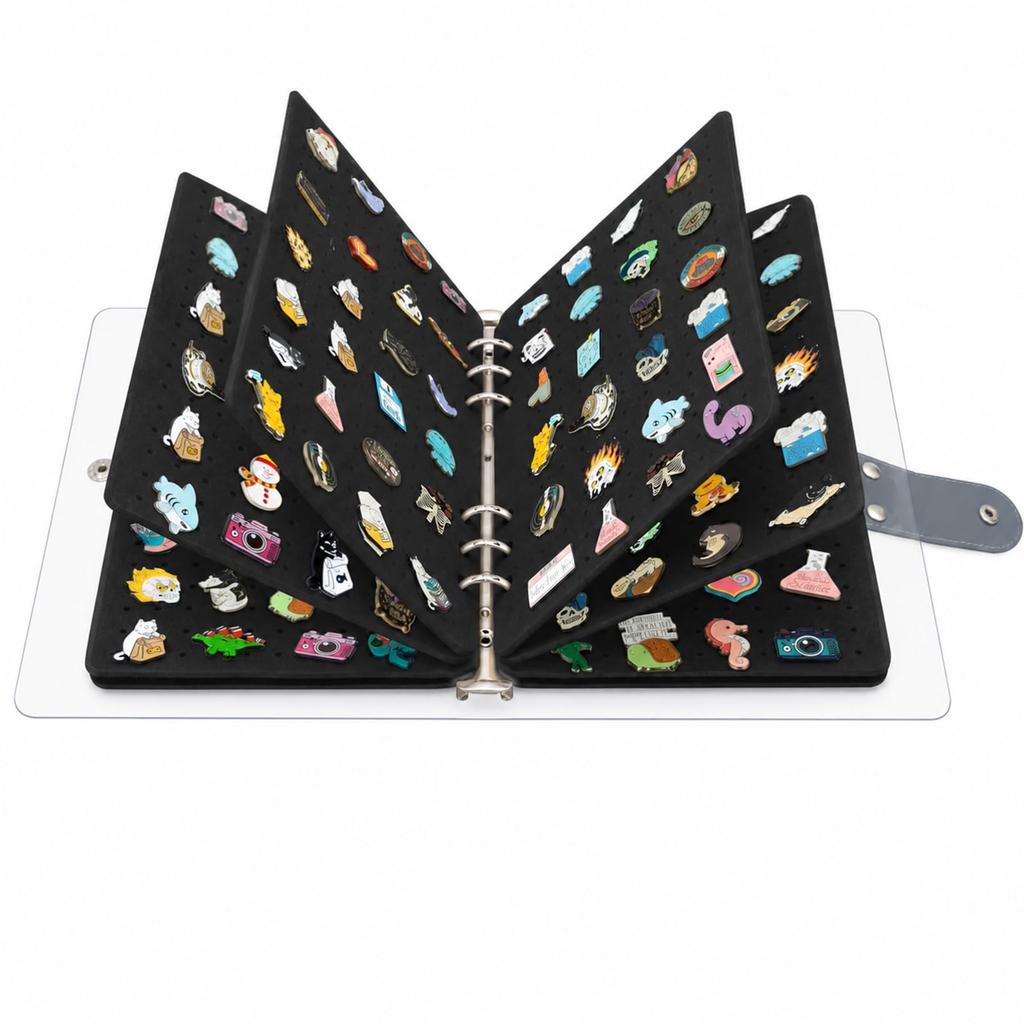 Lubonarie Pin Badge Storage Pin Badge Display A5 8 Holds 350 Perforated Perfect for Ita Fandom Goods Storage Case, Book, Size, Pages, Badges, Felt,
