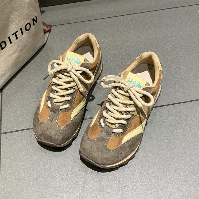 Платформа повседневный шикарный универсальный платформа папины туфли женские 2025 новые осенние ретро студенческие легкие кроссовки