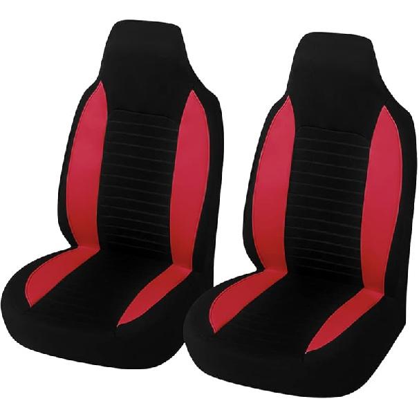 Car Front Seat Covers, Bucket One-Piece Auto Front Seat Protectors, 2PCS Premium Breathable Vehicle Seat Cushions Airbag Compatible, Car Accessories