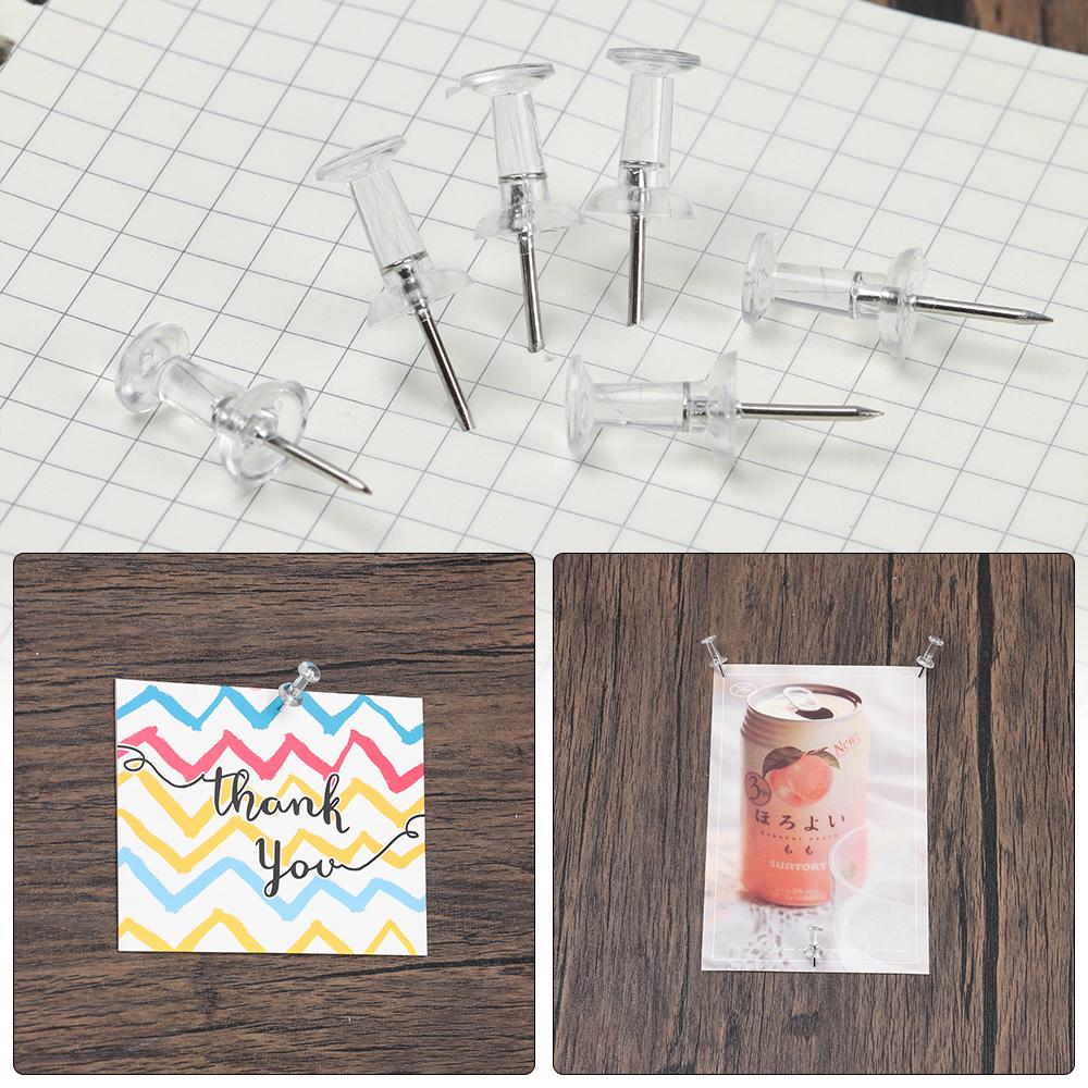 High Quality Plastic Board Thumb Tacks Push Pins Drawing Pins Clear Push Pins Stationery Supplies
