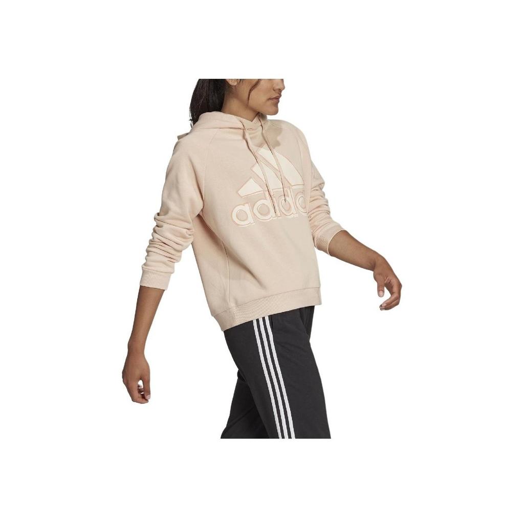 adidas Женская спортивная толстовка с капюшоном и логотипом в виде буквы, светло-розовая HB5107