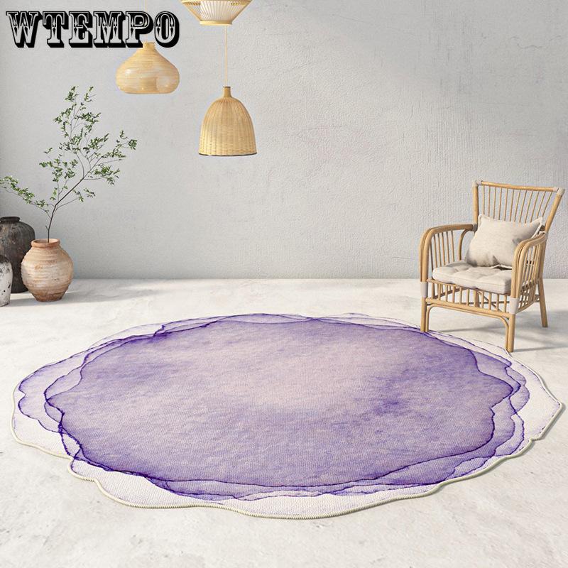 Круглый нерегулярный ковер для гостиной, дивана, чайного столика, коврик для спальни, простой в уходе декоративный коврик
