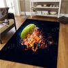 Модный красочный футбольный ковер с пламенем для мальчиков, коврик с футбольным принтом, украшение для дома, гостиной, кухни, ванной, дверной коврик, напольный коврик