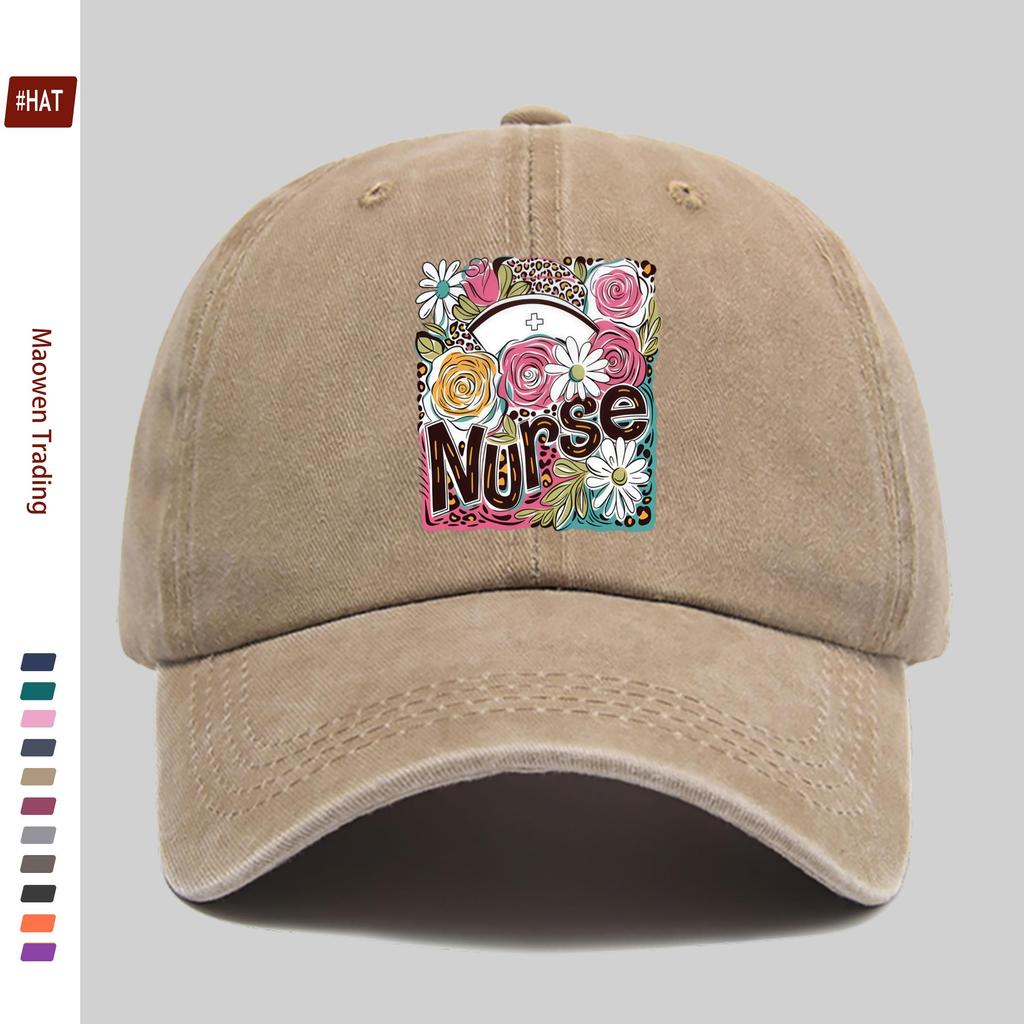 pc Fashion Floral Print Baseball Cap Trendy Casual Outdoor Travel Design Sun Hat Trucker Decor Hat with Adjustable Strap Str