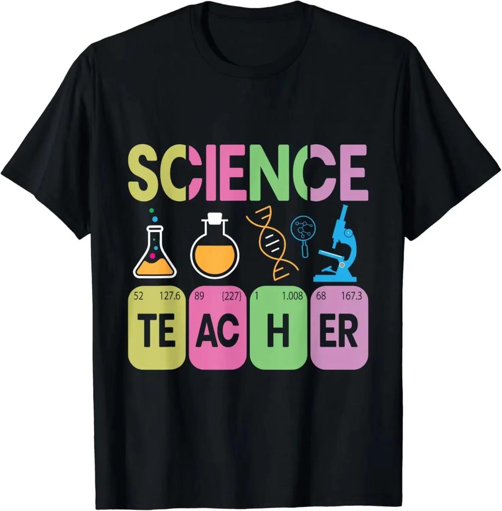 Funny Gift Science Teacher Chemistry Biology Physics Math Student Humor Graphic Unisex Cotton Short Sleeve Crew Neck Summer Top