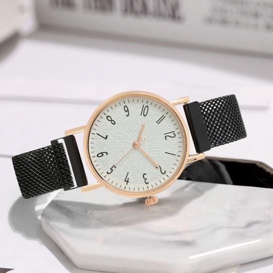 Женские кварцевые часы с круглым циферблатом, магнитным ремешком, без задержки, простой стиль, высокая точность, наручные часы для ежедневных поездок, часы для свиданий