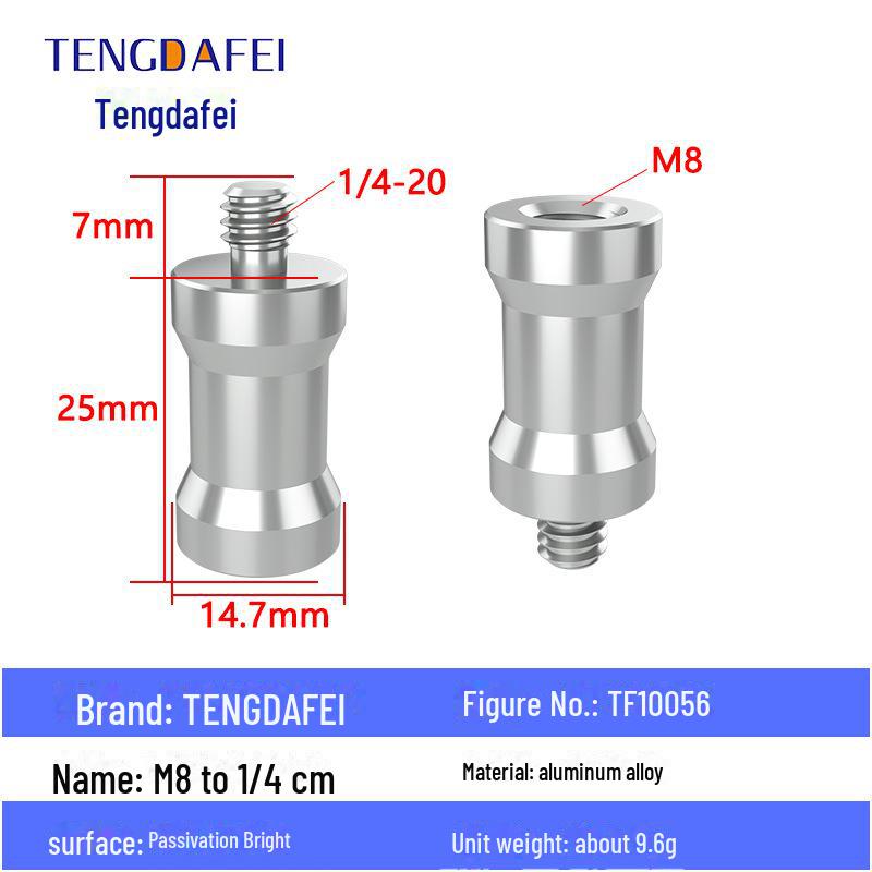 Адаптер для штатива с креплением на стойку для освещения и поворота камеры с резьбой 1/4" на 3/8" на M4/M5/M6/M8