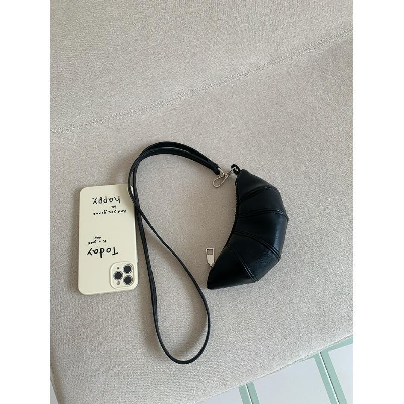 Кошелек для монет, милый дизайн круассана, ниша, мини-вогнутый кроссбоди, помада, наушники, маленькая сумка