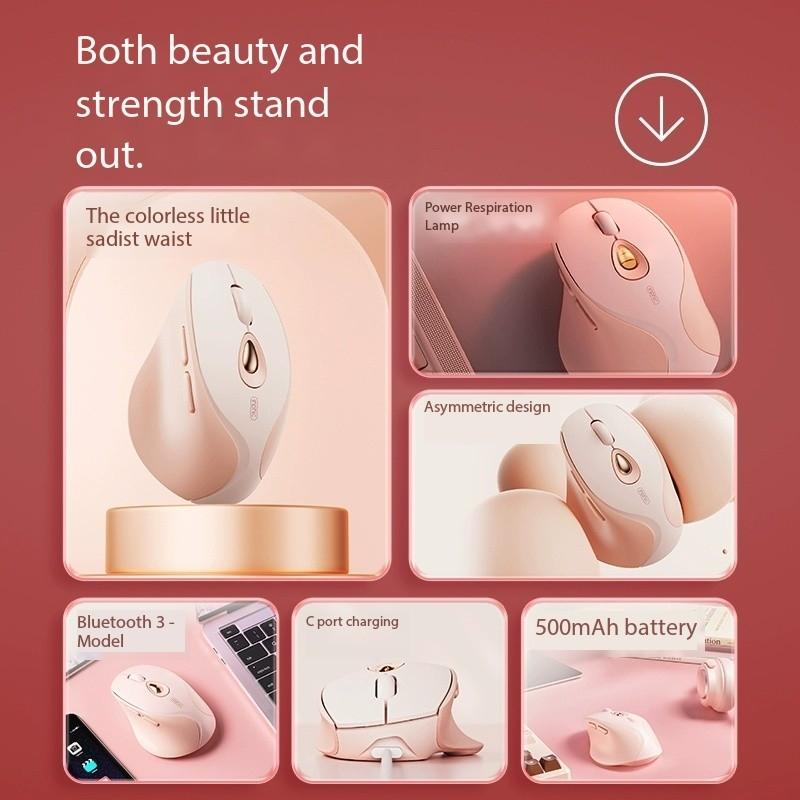 Inphic DR801 беспроводная Bluetooth трехрежимная мышь для офиса и девочек, бесшумная, перезаряжаемая, модель ноутбука, универсального компьютера
