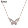 Линдон Модное Ожерелье Женские Ювелирные Подвески Леди Мода Кулон Бабочка Цепь Ключицы Свадьба