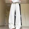 2024 Женские Питтит Бело-Серые Широкие Спортивные Штаны: Осенние повседневные джоггеры свободного кроя