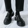 Модный парикмахер кожаная обувь Мода Британский стиль Повседневная вечеринка и ночной клуб Взрослые лоферы на толстой подошве Черно-белые 38-46