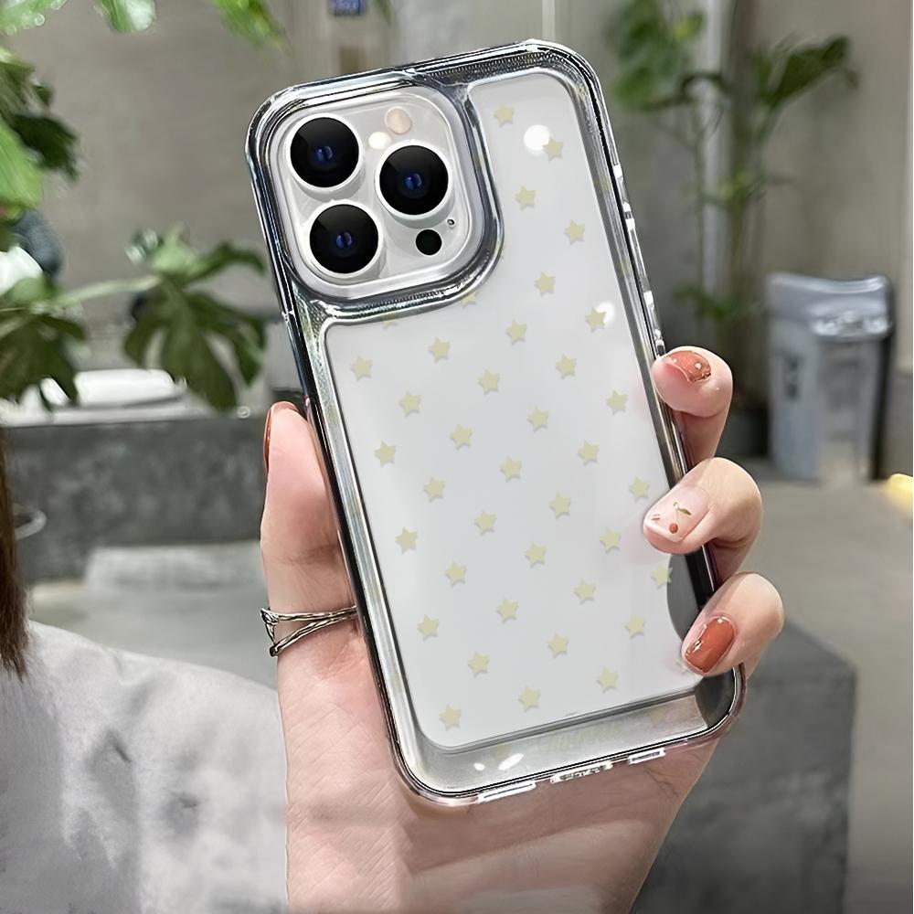 Чехол для телефона iPhone 17 Air 16 15 14 Plus 13 12 11 Pro Max желтые звезды Ультратонкий Мягкий Чехол-бампер Funda