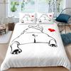 Милый мультяшный принт с изображением собаки, пододеяльник, наволочка, комплект постельного белья из трех предметов, удобный пододеяльник, детский подарок