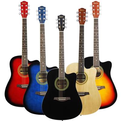 41-дюймовая акустическая гитара из липы с вырезом на грифе, 6-струнная гавайская гитара для начинающих