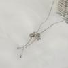Pearl Full Diamond Bow Tassel Necklace, Sweet and High-end Feeling, Collarbone Chain, Versatile and Trendy Temperament