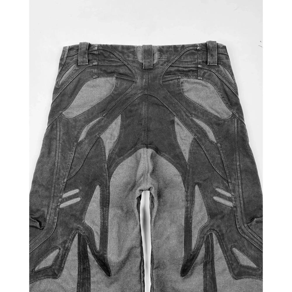 Черные рваные мешковатые джинсы Y2k Harajuku Hip Hop Брюки с высокой талией Новые готические ретро-джинсы Широкие штанины Уличная одежда