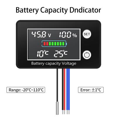 Индикатор емкости аккумулятора DC10-100V LCD цветной свинцово-кислотный литиевый аккумулятор вольтметр цифровой тестер напряжения контроль температуры