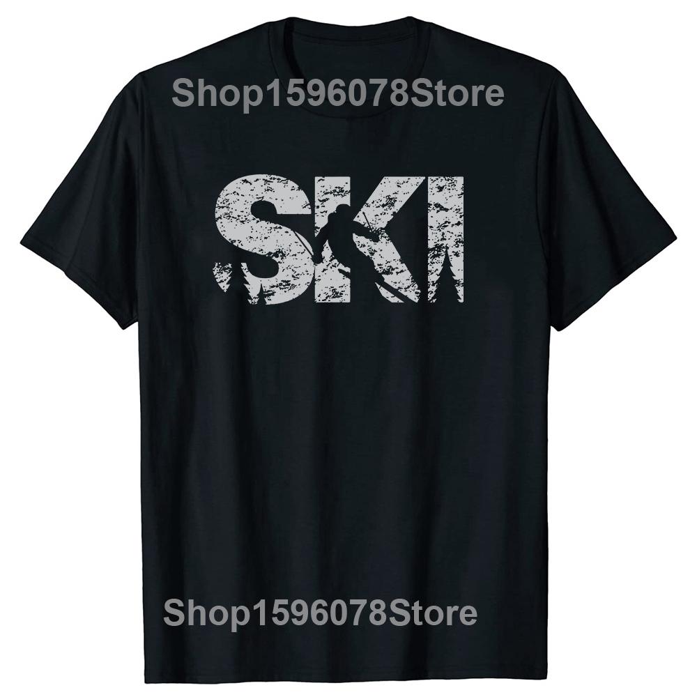 Funny Ski Cool Skiing Skier T Shirts Summer Winter Sports Lovers Snowboarding Mountaineering Birthday Gifts T-shirt Men